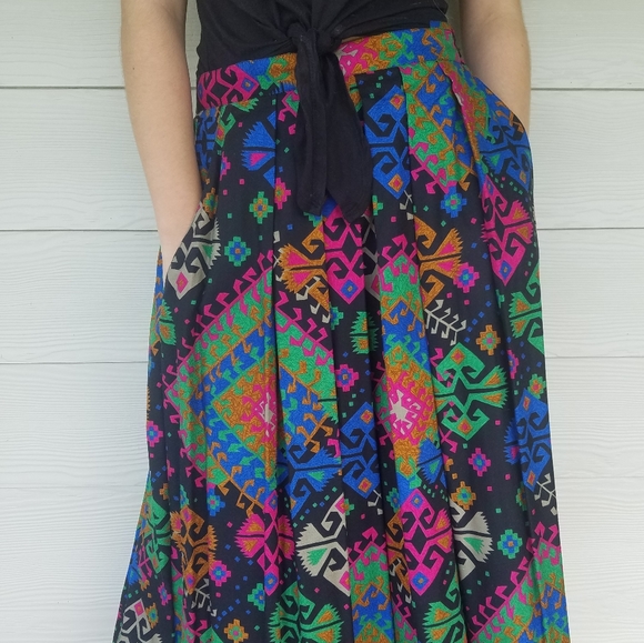 Vintage 80s,90s, Southwestern Navajo Skirt (14) western - Picture 3 of 15